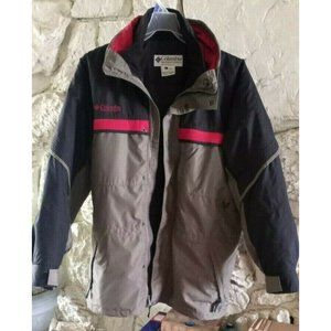 Vintage Columbia Mens L Gizzmo Color Block 2-1 Ski Jacket 1990's Gray Red Black